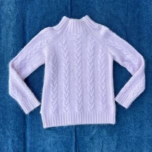 90s North Crest rabbit hair/lambs wool mohair cable knit sweater